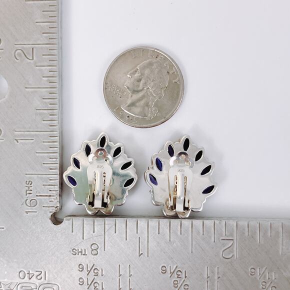 Nicky Butler Sterling Rainbow Moonstone Iolite Topaz Teardrop Clip On Earrings - Picture 11 of 15